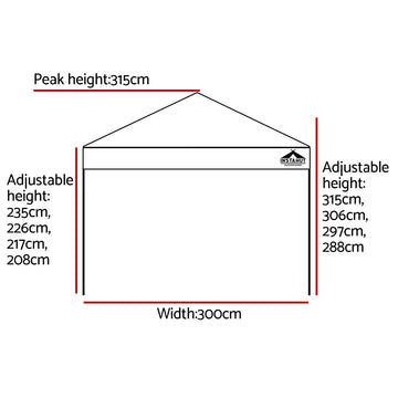 Instahut Gazebo Pop Up Marquee 3x3 Outdoor Wedding Base Pod Kit Navy - Camping Australia