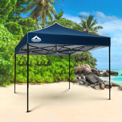 Instahut Gazebo Pop Up Marquee 3x3 Outdoor Wedding Base Pod Kit Navy - Camping Australia