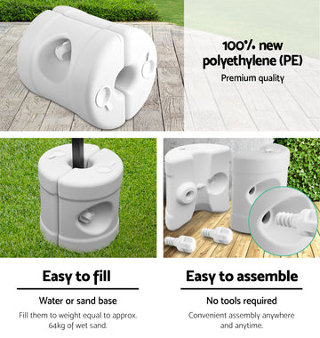 Instahut Gazebo Pop Up Marquee 3x3 Outdoor Wedding Base Pod Kit White - Camping Australia