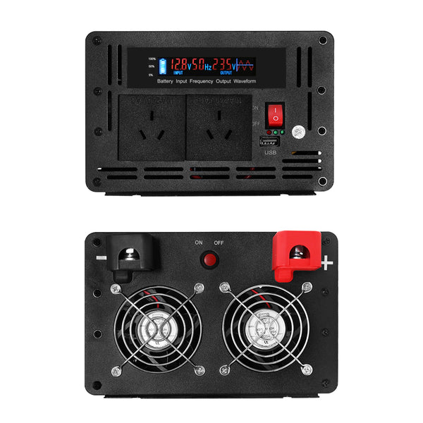 Giantz Power Inverter 12V to 240V 2500W/5000W Pure Sine Wave Camping Car Boat - Camping Australia