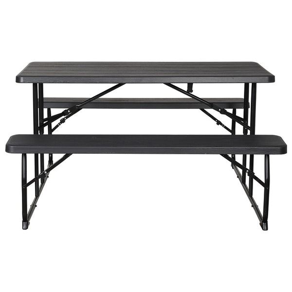 Gardeon 3 PCS Outdoor Dining Set Picnic Patio Bench Set Camp Folding Table HDPE - Camping Australia