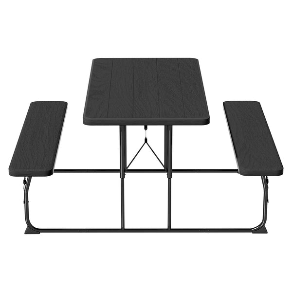Gardeon 3 PCS Outdoor Dining Set Picnic Patio Bench Set Camp Folding Table HDPE - Camping Australia