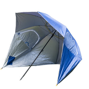 Havana Outdoors Beach Umbrella 2.4M Outdoor Garden Beach Portable Shade Shelter - Blue - Camping Australia