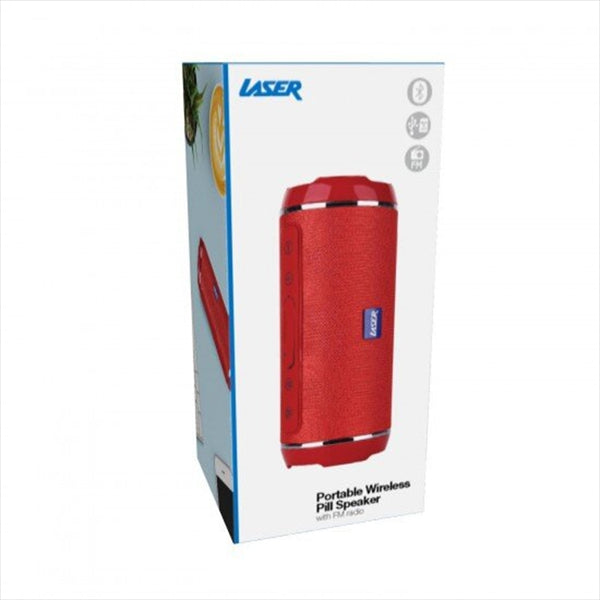 Laser - Bluetooth Pill Speaker - Red - Camping Australia