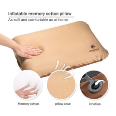 Self Inflating Camping Pillow with Ergonomic 3D Support - Gold - Camping Australia