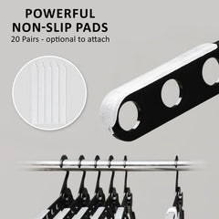 WING 50 Set Black Plus Hanger Multiple Clothes Rack Organizer Foldable - Camping Australia