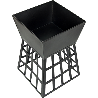 Black Fire Pit Square Log Patio Garden Heater Outdoor Table Top BBQ Camping - Camping Australia