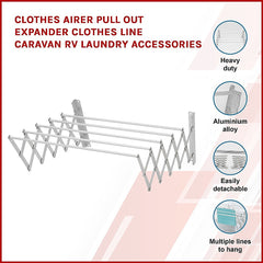 Clothes Airer Pull Out Expander Clothes Line Caravan RV Laundry Accessories - Camping Australia