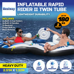 Bestway 2.51m Inflatable 2 Person Rapid Rider Tube Built In Cooler - Camping Australia