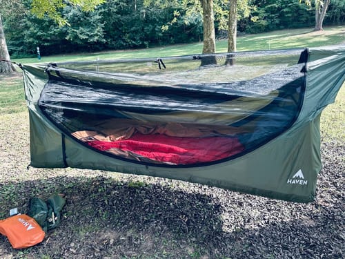 Customer photo — Haven Tent XL in use